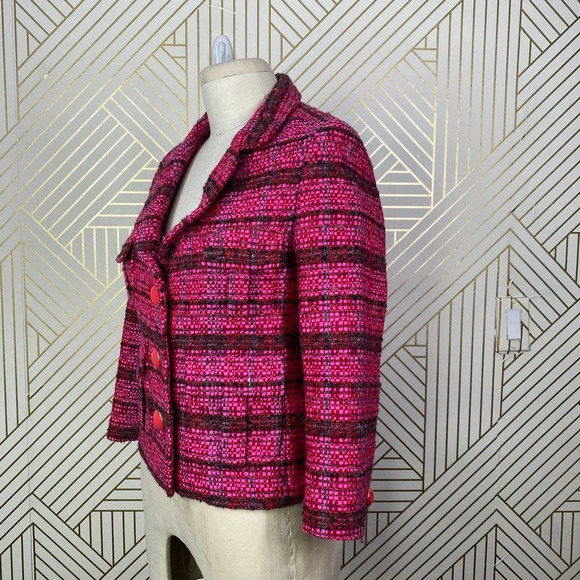 Kate Spade New York Pink Magenta Tweed Blazer - Picture 5 of 11